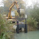 Pose des vannes à la gravière AAPPMA Seltz