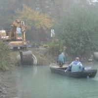 Pose des vannes à la gravière AAPPMA Seltz
