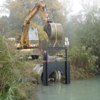 Pose des vannes à la gravière AAPPMA Seltz